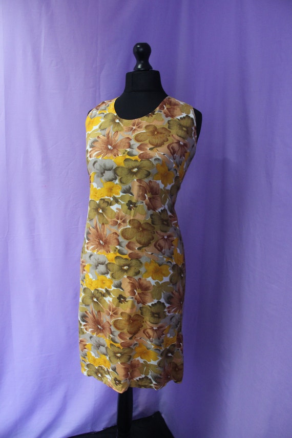Retro Vintage 1960s Dress || Size UK 16 || Orange… - image 3