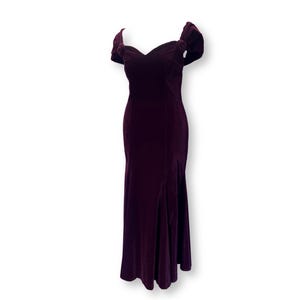 strapless open back dress Quinn Long Velvet Gown In Ruby-Red – Rhea Costa