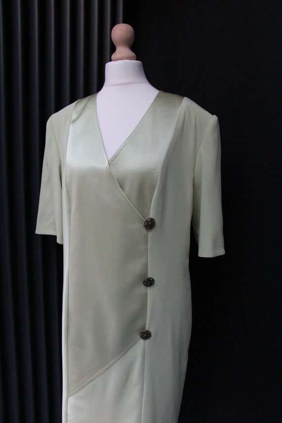 Stunning Chartreuse Vintage 1980s Frank Usher Dre… - image 2