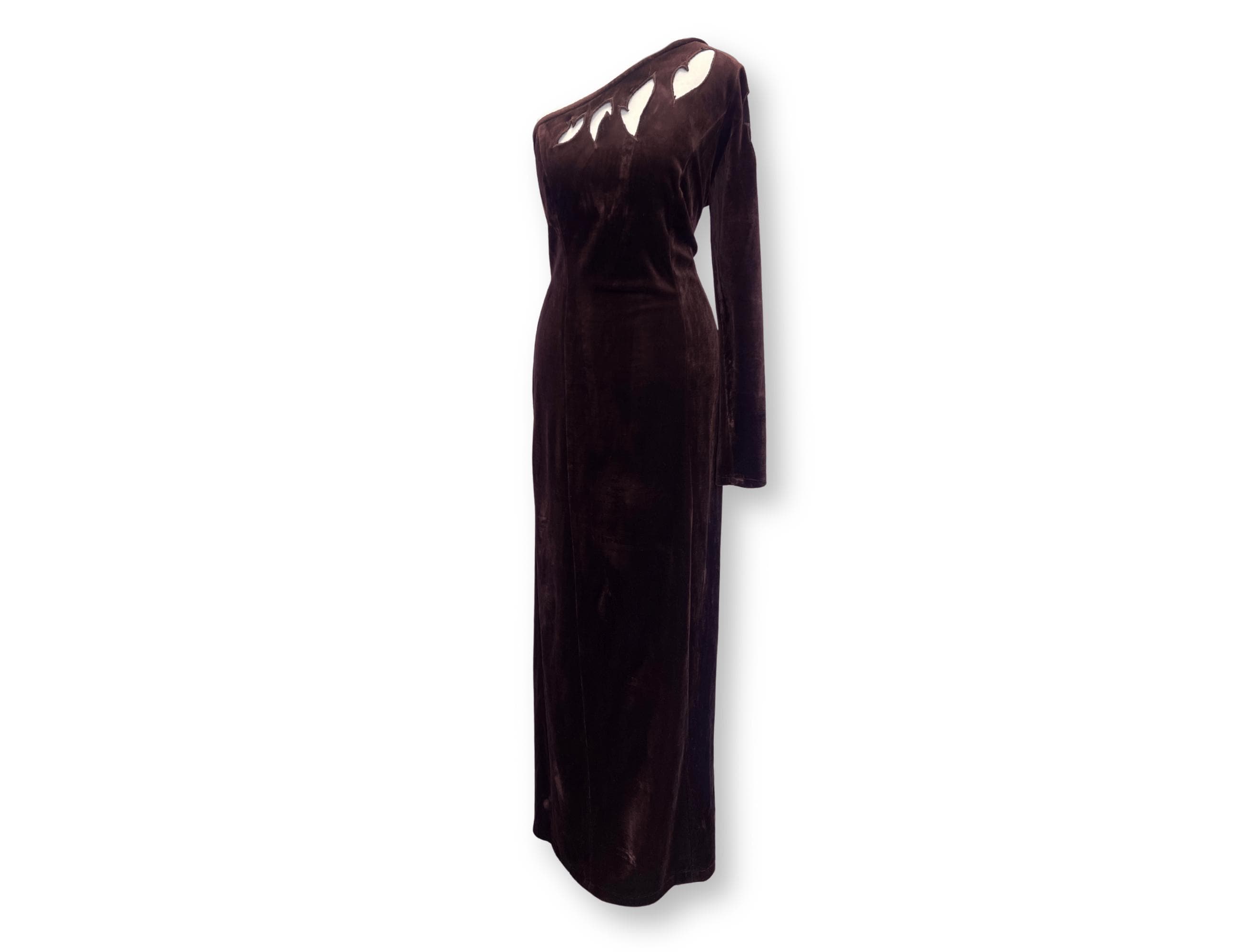 Velvet Chocolate Brown Evening Gown - Etsy