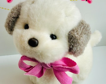 1983年　平成レトロ　ヴィンテージ　うめ吉　ぬいぐるみ　犬　いぬ レトロぬいぐるみ犬うめ吉ぬいぐるみ お座り犬 レトロ - メルカリ