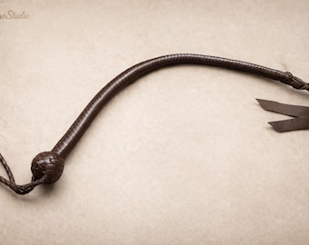 Handmade Cowhide Leather Quirt Whip – 3ft Braided Bullwhip, Genuine Leather Training Whip, Cosplay Whip, Western Rider Quirt