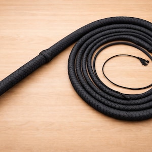 Látigo de paracord hecho a mano de 1,2 a 3,6 m / 12 trenzas de nailon / Látigo profesional para crujidos / Látigo BDSM / Látigo vaquero occidental / Resistente