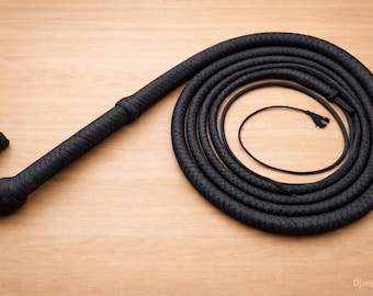 Chicote de paracord feito à mão, 1,2 a 3,6 metros | Chicote de nylon trançado com 12 fios | Chicote profissional para estalar | Chicote BDSM | Chicote de cowboy do Oeste | Resistente