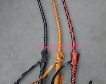 Premium Leather Whip Flogger Bullwhip 2.8 Feet 12 Plait Genuine Kangaroo Premium Leather Nagayka Kamcha Whip Spanking Fashion Adult Whip