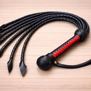 Handmade Leather Flogger Set of 3 – Premium Braided Leather Whips, Top Grain Leather Flogger, Artisan Leather Gift image 12