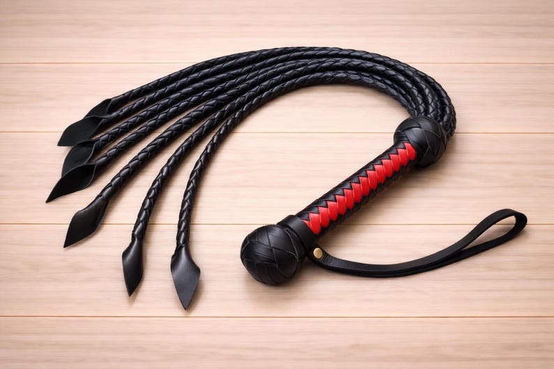 Handmade Leather Flogger Set of 3 – Premium Braided Leather Whips, Top Grain Leather Flogger, Artisan Leather Gift image 12