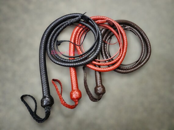 Handmade Leather Snake Whip: 12 Plaits, Heavy Duty Training