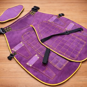 Polainas de cuero para herrador profesional, de ante auténtico, con imán para sujetar clavos y cintura ajustable.