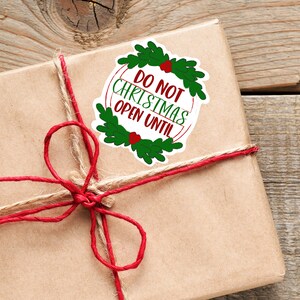 Niet openen tot kerstmis | Rode en groene Hulst Cadeau labels