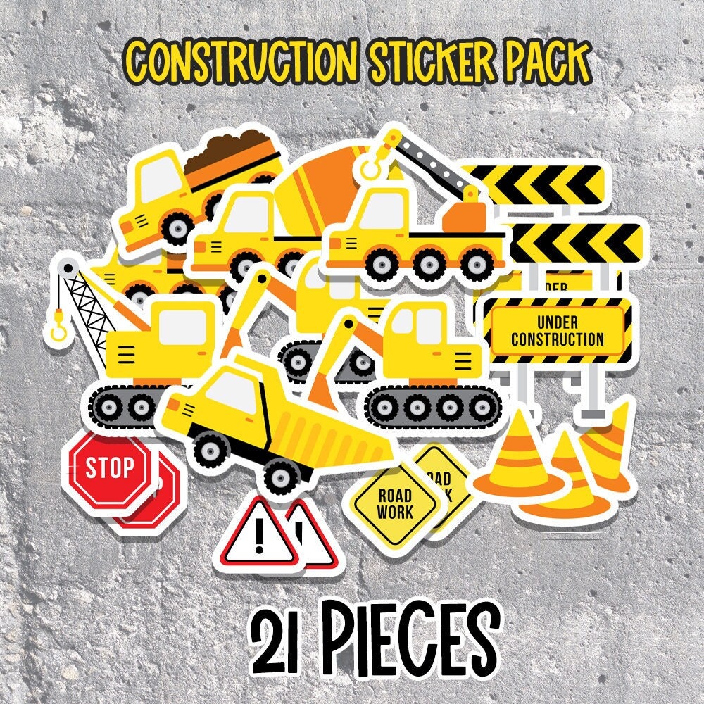 Construction Machinery Stickers Etsy