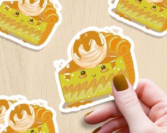 キャラメルかわいいアイスクリームスクープパイケーキスライスステッカー