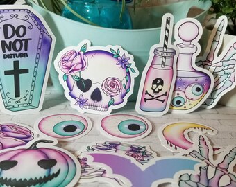 Adesivi Raccapriccianti Carini Pastello Macabre (Confezione da 13)