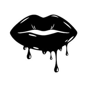 Dripping Lips Silhouette Vinyl Decal