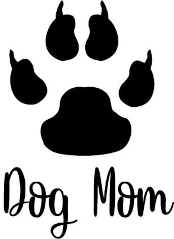 Dog Mom Paw Print Silhouette Decal | Etsy