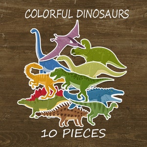 Bunte Dinosaurier Sticker (10Er Pack)