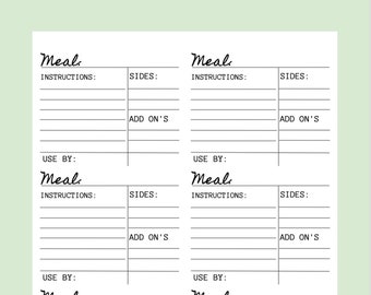 Farmhouse Printable Freezer Meal Labels | Digital Download