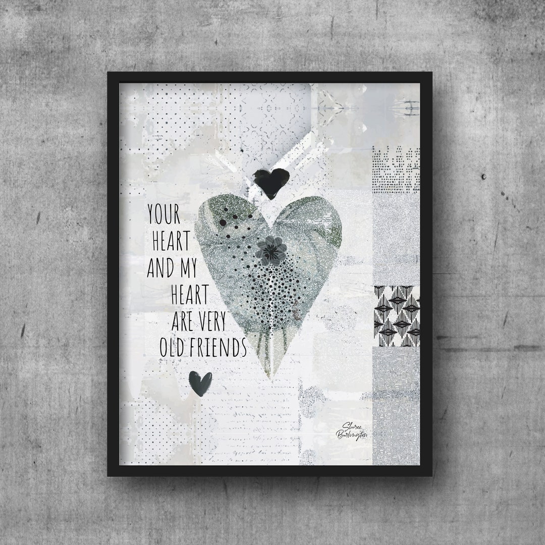 Printable Friendship Quote Wall Art Gray | Rumi Quote Wall Art | Your ...