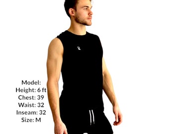 Black 100% Merino Wool Shorts and Extra fine Merino Tank Top Set