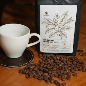 Organic Ethiopia Whole Bean Coffee – Single-Origin Light Roast, 16 oz Bag – Specialty Grade, Fresh Roasted, Arabica Beans