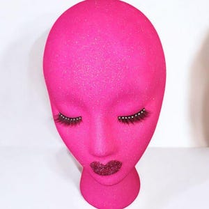 Female styrofoam mannequin head| display stand| wig stand| hat stand| mannequin head| wig head| glitter head| salon display| wig model| gift
