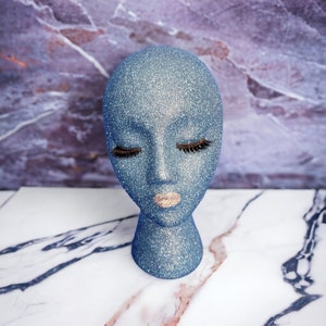 Female styrofoam mannequin head| display stand| wig stand| hat stand| mannequin head| wig head| glitter head| salon display| wig model| gift