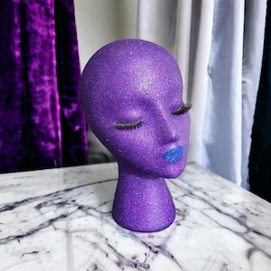 Female styrofoam mannequin head| display stand| wig stand| hat stand| mannequin head| wig head| glitter head| salon display| wig model| gift