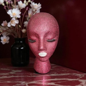 Female styrofoam mannequin head| display stand| wig stand| hat stand| mannequin head| wig head| glitter head| salon display| wig model| gift