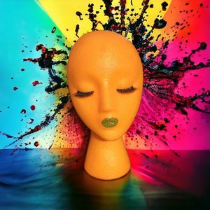 Female styrofoam mannequin head| display stand| wig stand| hat stand| mannequin head| wig head| glitter head| salon display| wig model| gift