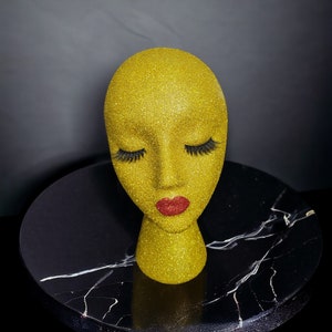 Female styrofoam mannequin head| display stand| wig stand| hat stand| mannequin head| wig head| glitter head| salon display| wig model