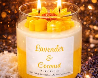 Lavender & Coconut Soy Candle| Handmade| Decorative Candle| Gift