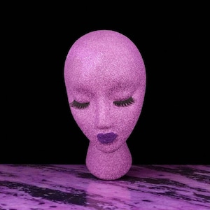 Female styrofoam mannequin head| display stand| wig stand| hat stand| mannequin head| wig head| glitter head| salon display| wig model| gift