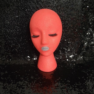 Female styrofoam mannequin head| display stand| wig stand| hat stand| mannequin head| wig head| glitter head| salon display| wig model| gift