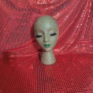 Female styrofoam mannequin head| display stand| wig stand| hat stand| mannequin head| wig head| glitter head| salon display| wig model| gift