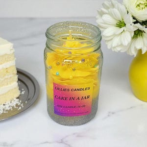 Cake In A Jar Candle| Dessert Candle| Decorative Candle| Cake Scent