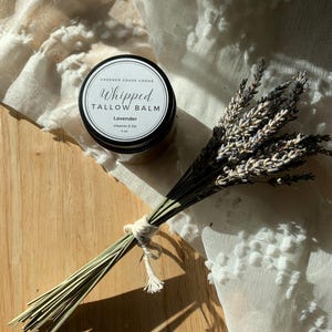 Tallow Moisturizing Balm, Unscented Whipped Tallow, Face Moisturizer, Balm, Grass Fed, Tallow, Lavender, Skin Balm, Skin Care