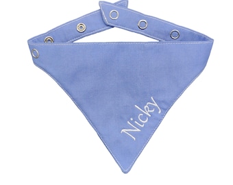 Custom Embroidered Dog Bandana, Cotton Snap Scarf, Pet Accessory