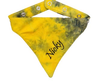 Bandana personalizzata per cani con nome, sciarpa a quadri in cotone per animali domestici, accessorio personalizzato con nome