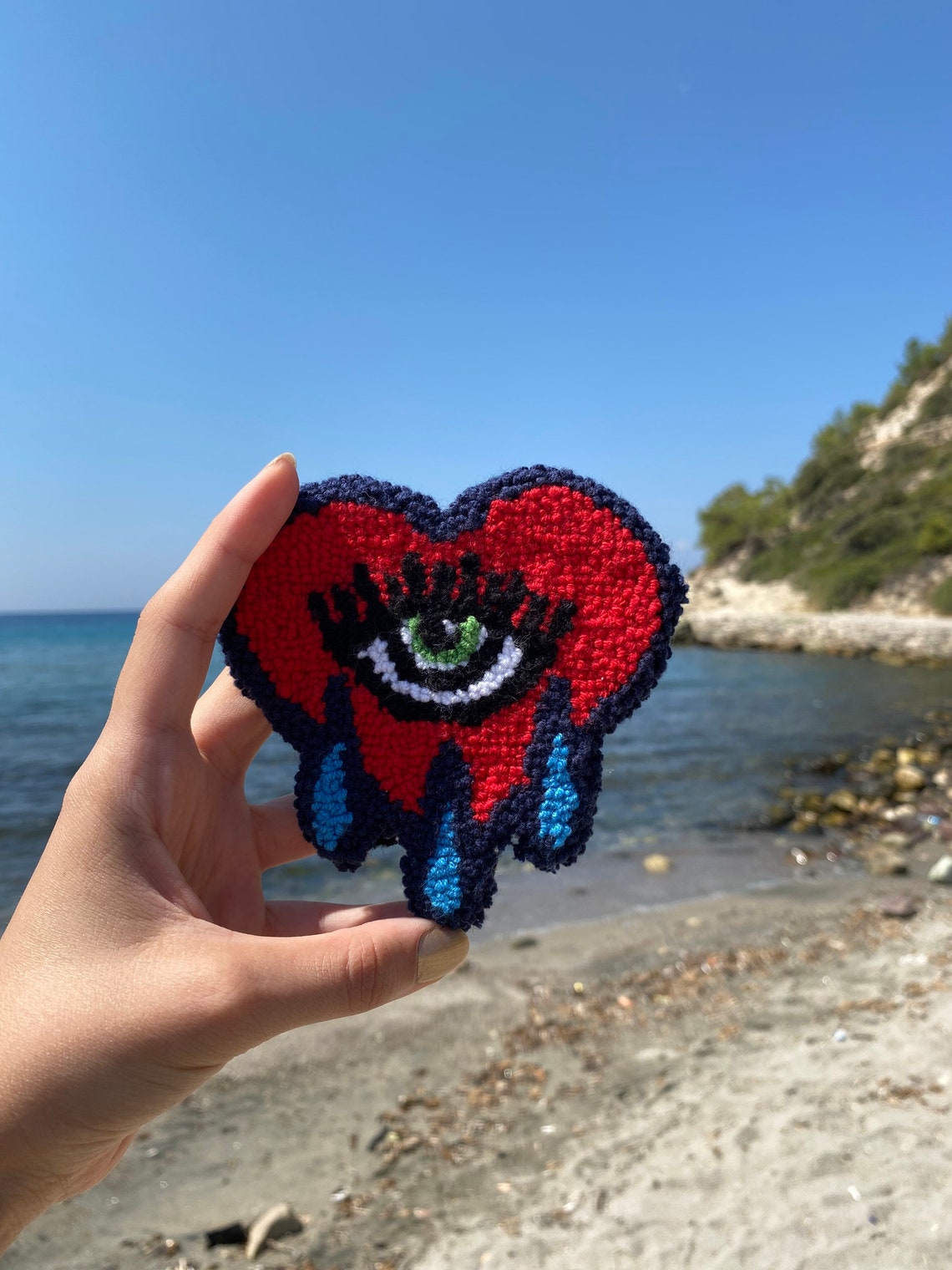 Punch Needle Coasters Punch Jewelry Coaster Handmade Mug Etsy