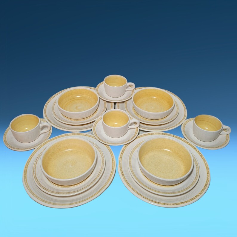 Vintage 20pc Franciscan Hacienda Gold Earthenware Dinnerware Set 4
