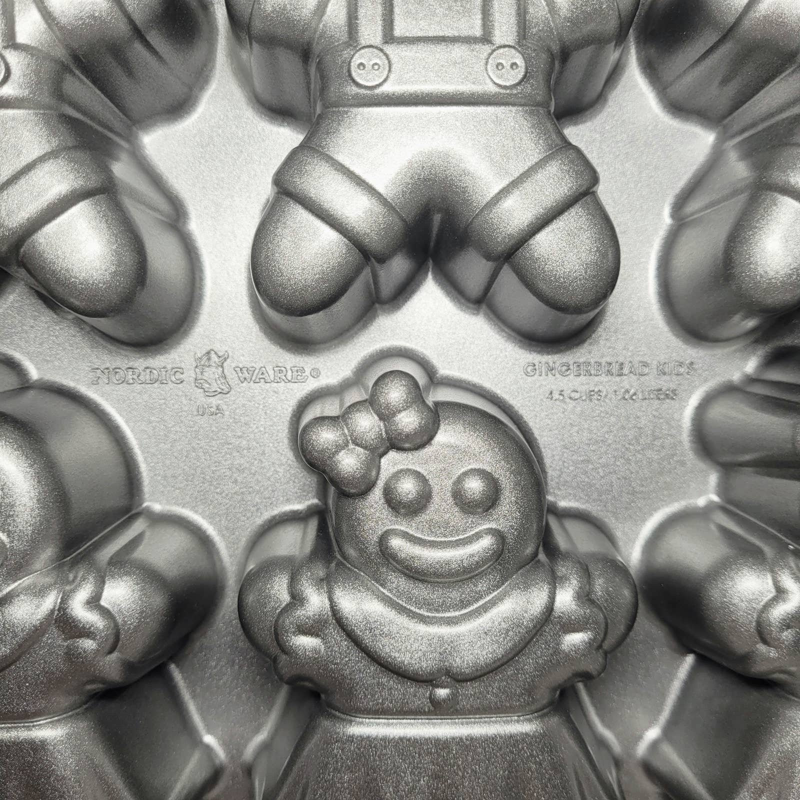 NIP Nordic Ware Gingerbread Kids Cakelet Cupcake Mold Bake Pan USA - View #13