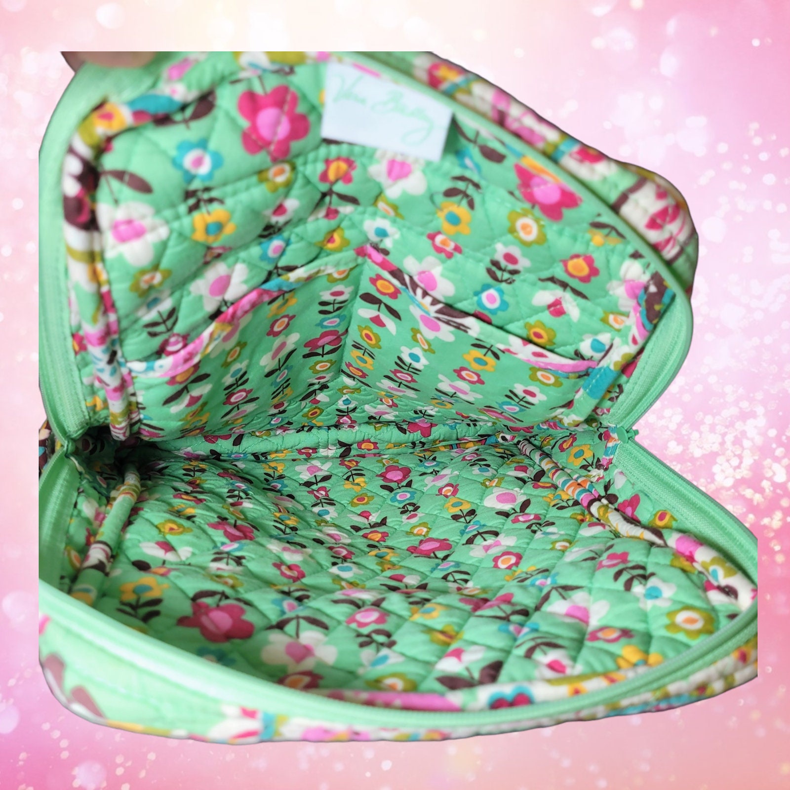 Vintage Vera Bradley Green Pink Paisley Tutti Frutti Quilted Cloth Zipper Backpack Hand Bag Purse Retired Fun Christmas Gift Etsy