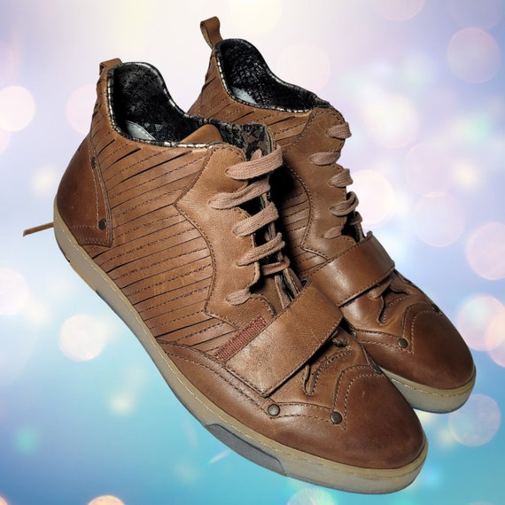 Mark Nason Mens Brown Leather Shoe Boot Sneakers … - image 5