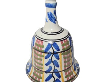 Vintage Spanish Ceramic Pottery Bell Hand-Painted Signed Figas ~ Spain ~ Mother's Day Gift ~ Christmas Gift Birthday Gift Housewarming Gift