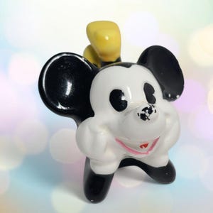 Vintage Walt Disney Figurine Mickey Mouse Laying Down Ceramic Cartoon Character image 3