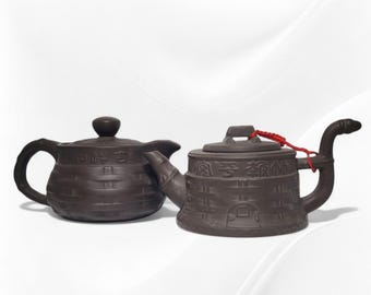 Vintage 17pc Tea Set Bowl Yixing Zisha Purple Clay Chinese Miniature 2 Teapots 6 Cups & 6 Saucers ~ Asian Oriental Tea Set ~ Christmas Gift!