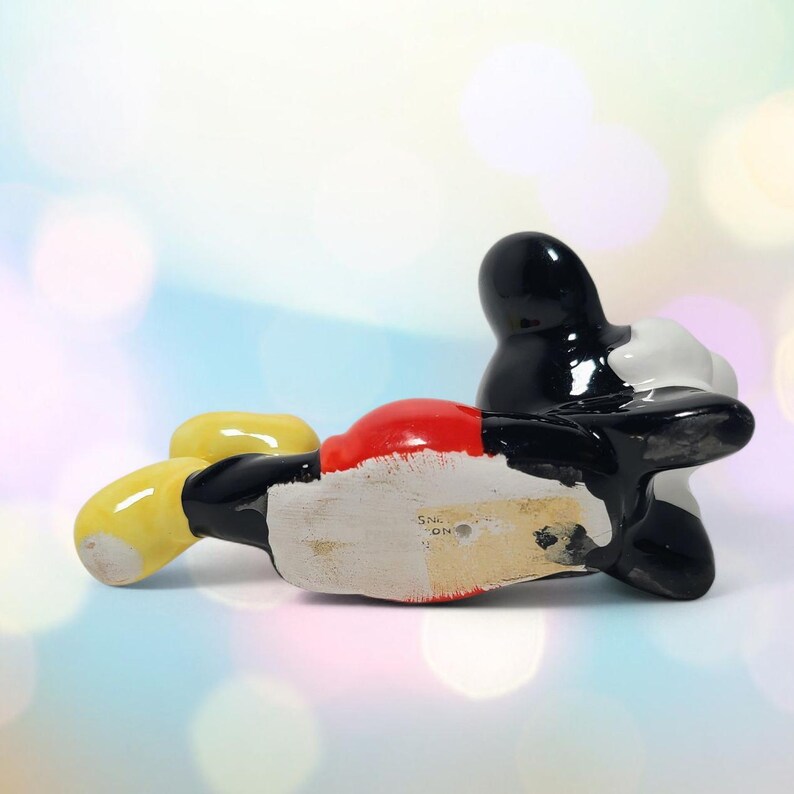 Vintage Walt Disney Figurine Mickey Mouse Laying Down Ceramic Cartoon Character image 10