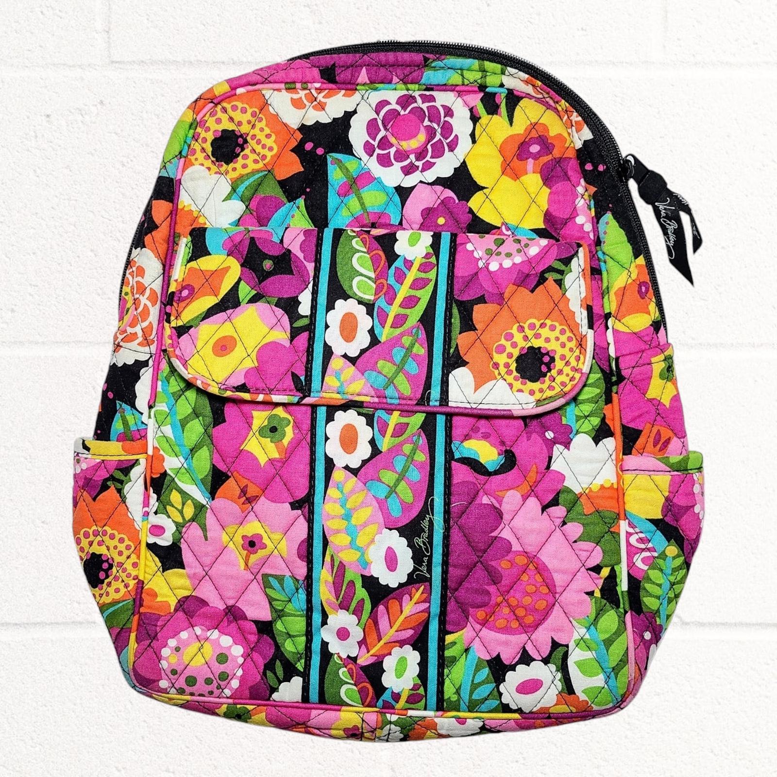 Vera Bradley Floral Backpack & Crossbody Set - Black with Pink & Purple Flowers Vera Bradley Alpine Floral Nylon Backpack - | Mercari main image 4