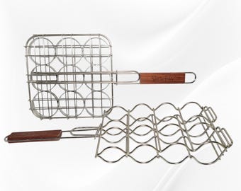 2 Sur La Table Mini Burgers Sliders Holder & Corn On The Cob Grill Basket Stainless Handles Mothers Day Gift Fathers Day Gift Christmas Gift