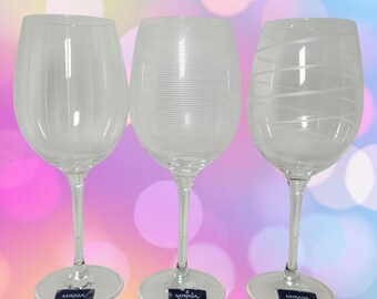 Mikasa, Kitchen, Mikasa Gold Stripe Hand Painted Stemless Wine Glasses  Set Of 8